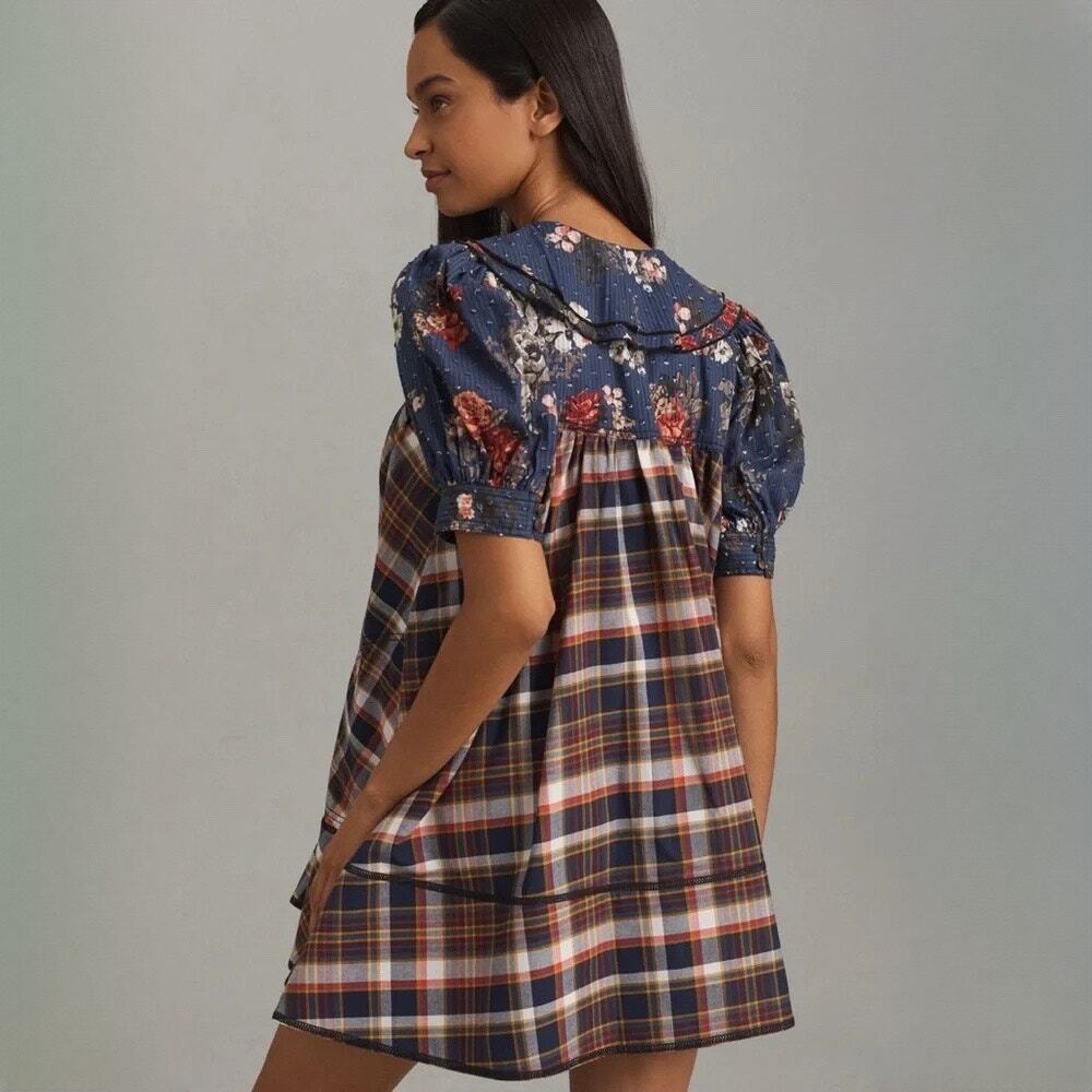 Anthropologie Pilcro Bow Front Babydoll Dress Sz M - Picture 2 of 9